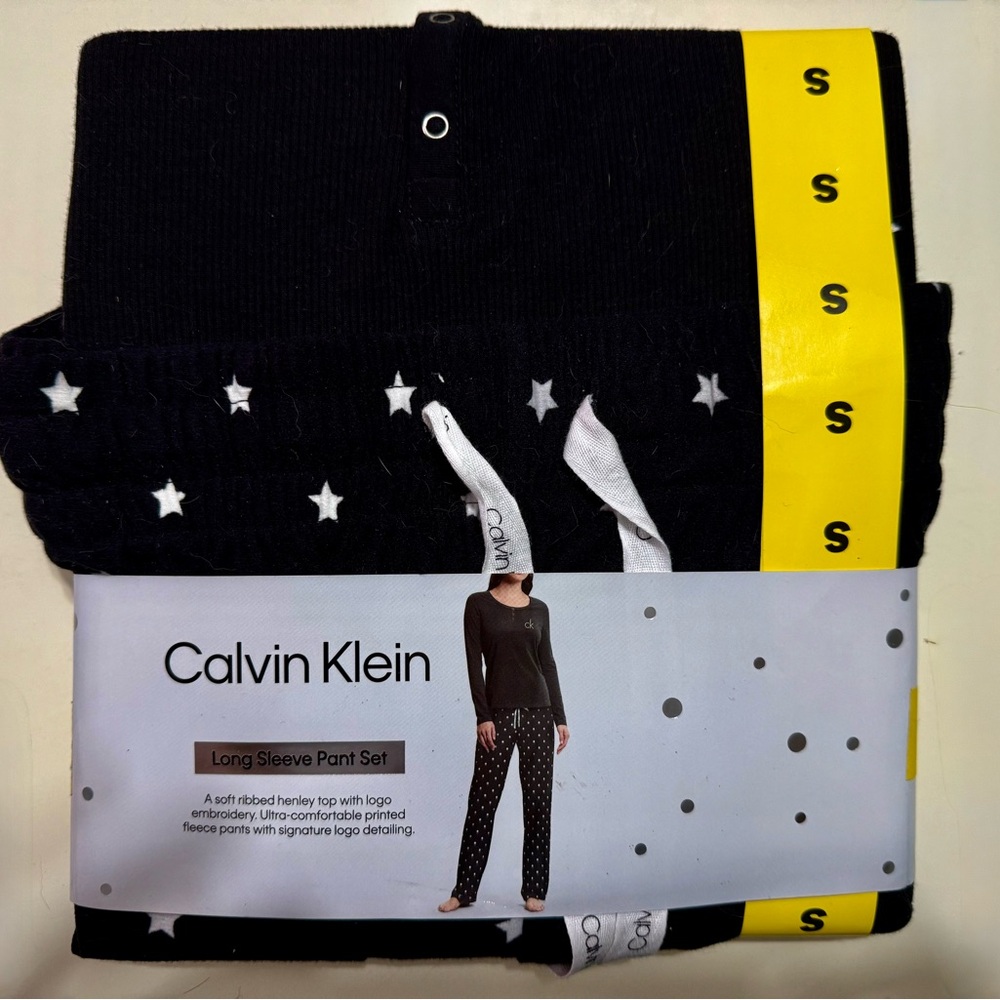 Calvin Klein Black and White Long Sleeve Pajama Set